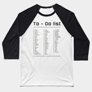 To do list bible planner list for bible lovers Baseball T-Shirt